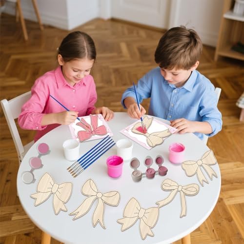 HABDJILTY 12 Pcs Pink Bow Party Favors DIY Craft Kits