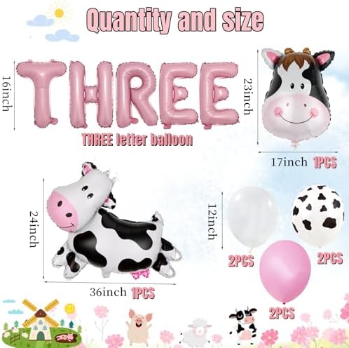 21 PCS Farm Animal Theme Balloons Party Decor