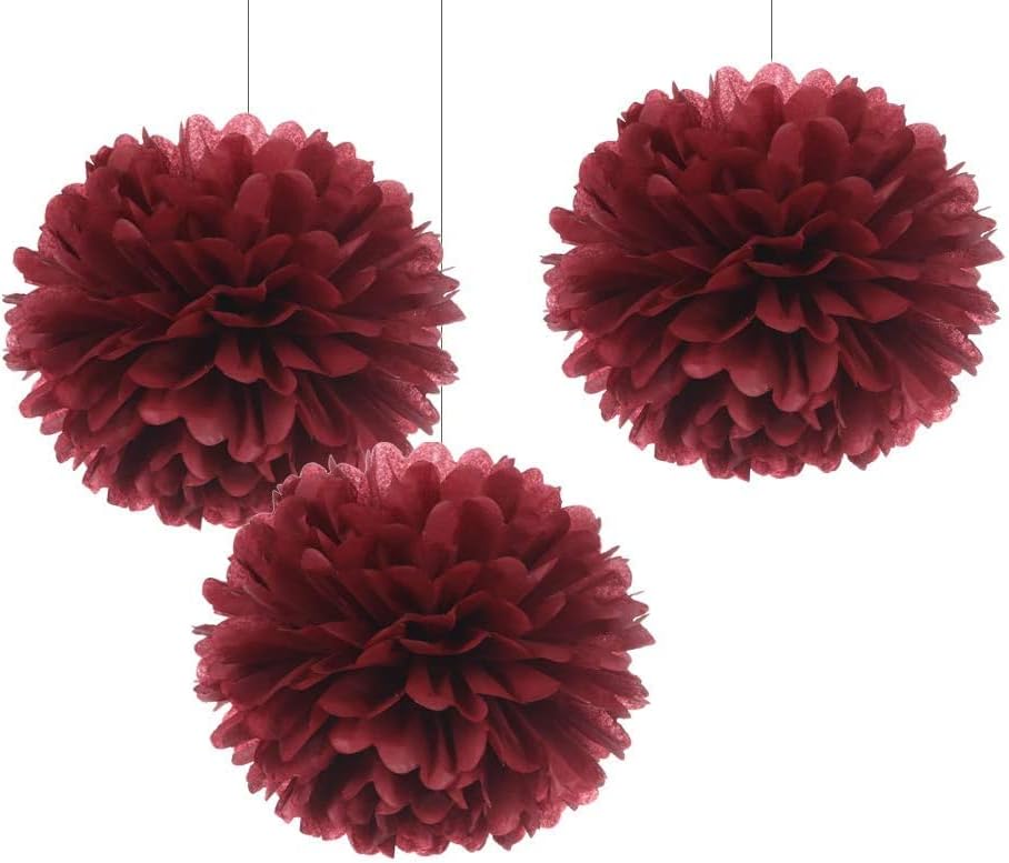 JIANGCHENG 12pcs Tissue Paper Pom Poms Wedding Birthday Decorations