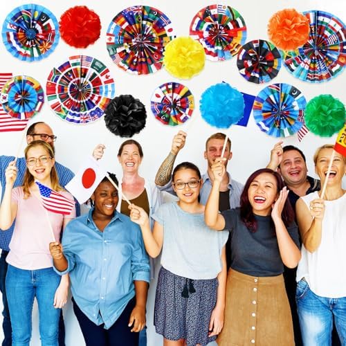 Outus 21 Pcs International Flags Classroom Decorations