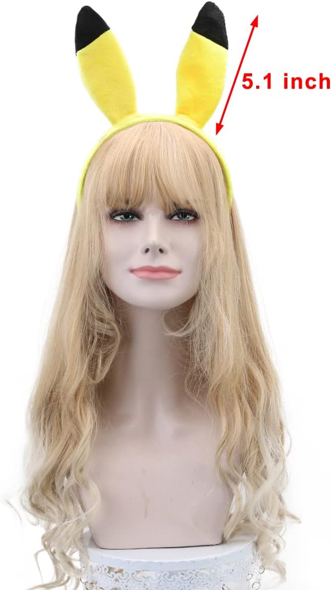 HODRME Yellow Cartoon Ears Headband for Halloween Christmas Party Cosplay Costume