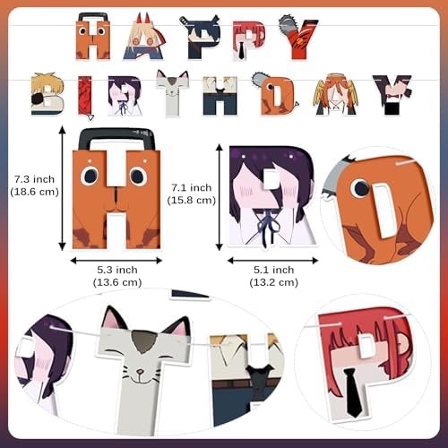 HOMEZZO Anime Birthday Party Banner Set