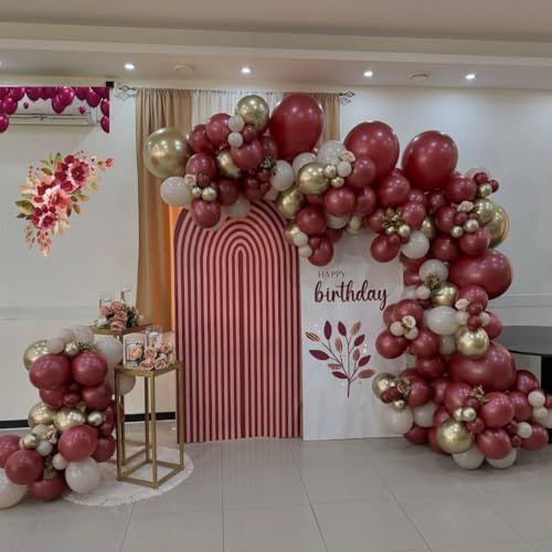 FunHot Burgundy Balloon Arch Kit with 108 Balloons