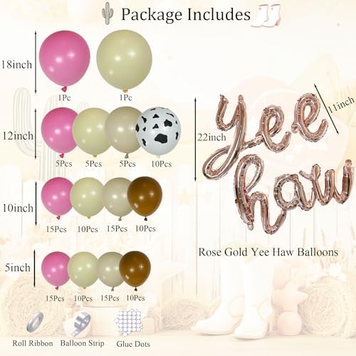 Cowgirl Balloon Arch Kit with Yee Haw Letter Balloons