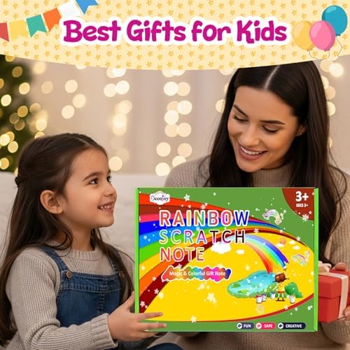Decojoy Rainbow Scratch Art Party Favors for Kids 4-8 Years