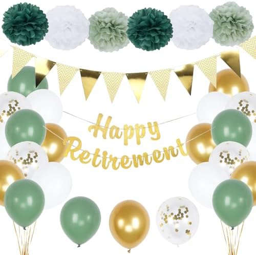 Happy Retirement Decorations Kit with Banner and Balloons