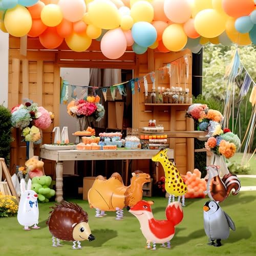 9 Pack Zoo Animal Balloons 25 Inch Party Decor