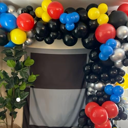 Red Blue Green Black Balloons Set for Party Decorations