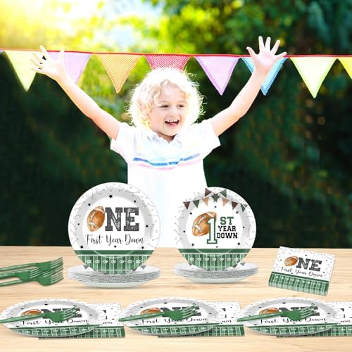 200PCS Football 1st Birthday Tableware Set for Kids