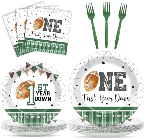 200PCS Football 1st Birthday Tableware Set for Kids