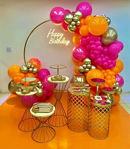 Balloon Garland Kit Burnt Orange Hot Pink Gold Party Decor
