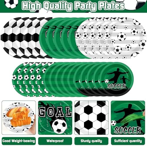 Soccer Themed Party Supplies Set for 24 Guests