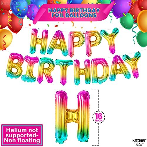 KatchOn Rainbow Happy Birthday Balloon Letters 16 Inch