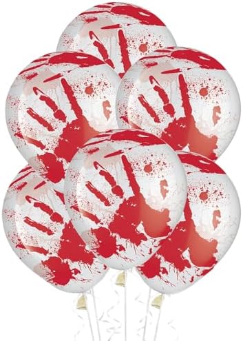Asylum Blood-Splattered Latex Balloons 12 Inch Pack of 6