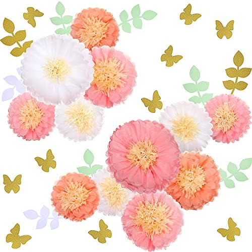 Dilunave 30 Piece Tissue Paper Flowers Decor Kit