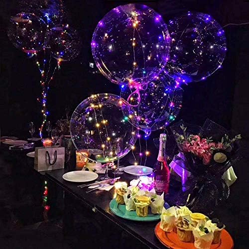 18 Packs Light Up LED Balloons with 3 Modes and Battery