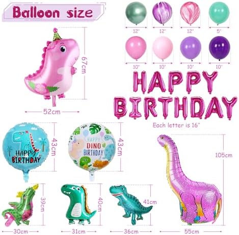 Party Spot 150 pcs Dinosaur Birthday Party Supplies for Girls