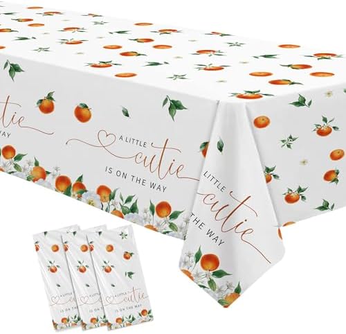 Little Cutie Baby Shower Decorations Tablecloth 3 Pack