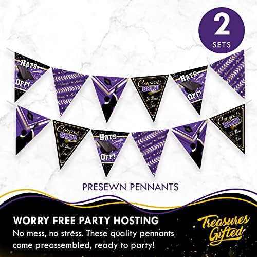 Treasures Gifted Purple Graduation Decorations Set of 3