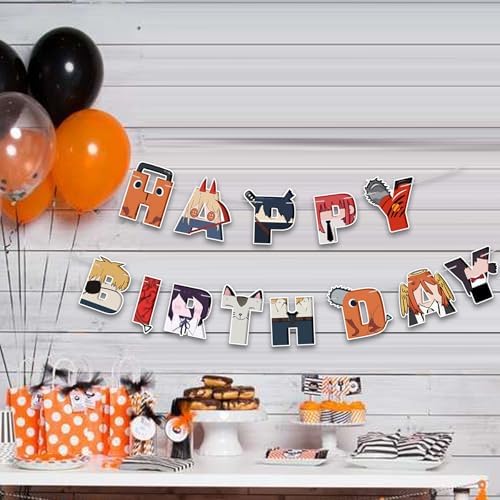 HOMEZZO Anime Birthday Party Banner Set