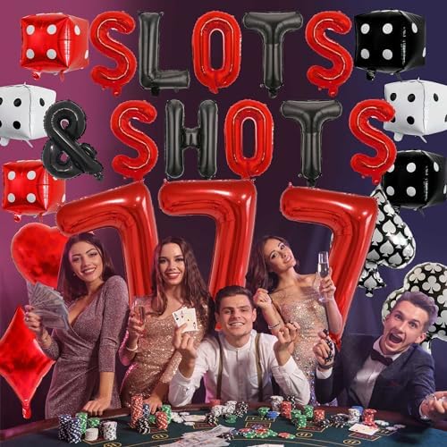 Casino Theme Balloons 24Pcs for Poker Party Decor
