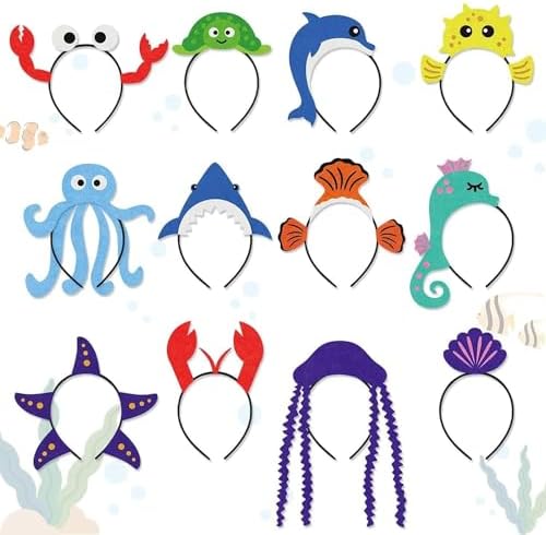 Ciyvolyeen 12Pcs Sea Animal Party Headbands