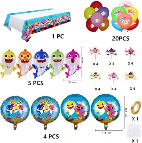 Generic 56PCS Shark Party Decorations Set