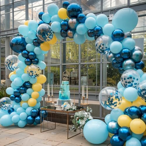 12 Inch Blue Yellow Balloons Party Decorations