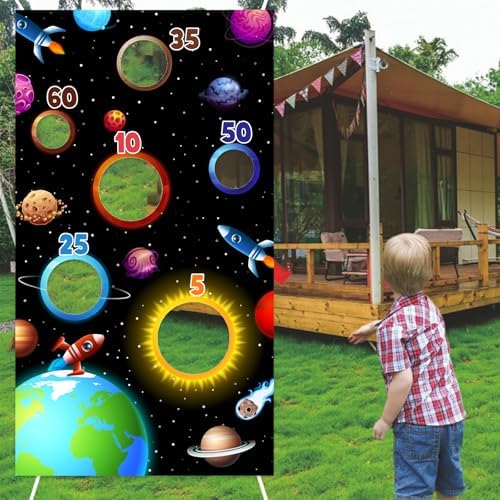 Outer Space Toss Game Poster with Bean Bags