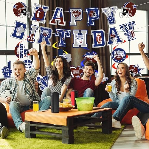 Cowboys Birthday Party Decorations - 11 Pcs Football Banners