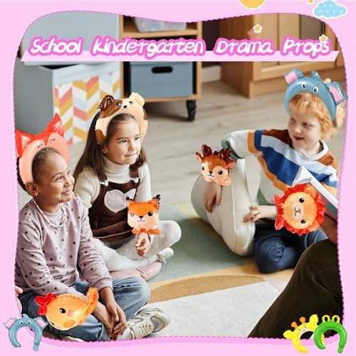 Libima 200 Pcs Zoo Animal Inflatable Headbands and Wrist Balloons with Pump