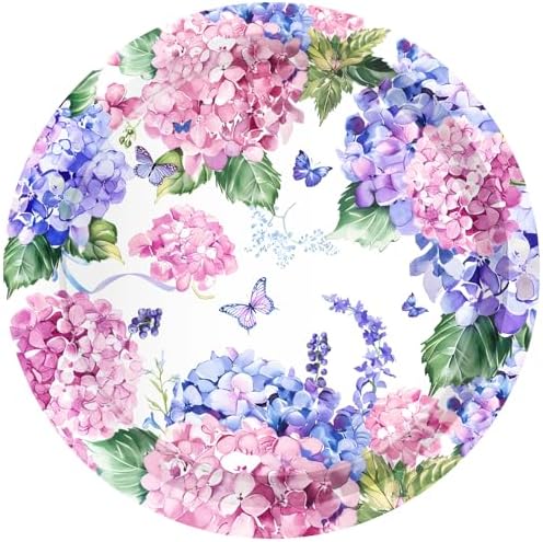 CC HOME Hydrangea Themed Paper Plates Napkins Set 88PCS