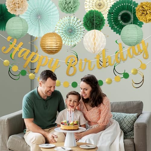 Sage Green Birthday Party Decorations 21pcs Set