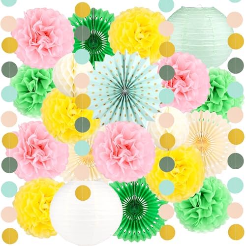 21 Pcs Hawaiian Pool Party Decorations Set