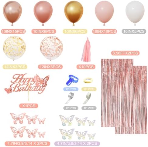 Rose Gold Birthday Decorations for Women Girls