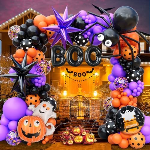 157Pcs Halloween Balloon Garland Arch Kit