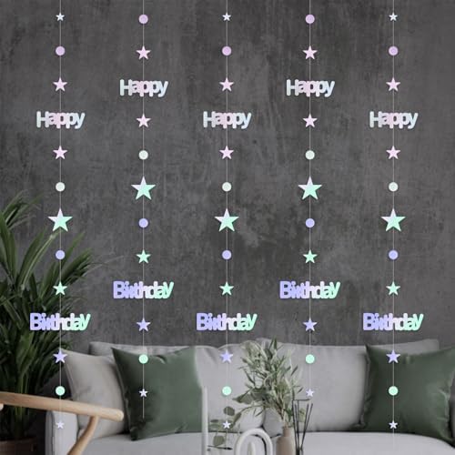Iridescent Twinkle Star Birthday Garland Kit