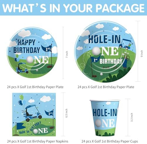 Golf Theme Hole In One Birthday Party Supplies