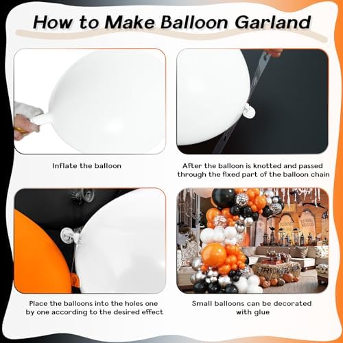 Orange and Black Balloon Arch Kit with 113pcs Balloons