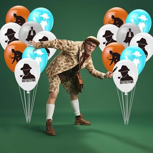 CupaPlay 50 Ct Detective Balloons - Spy Theme Party Decorations