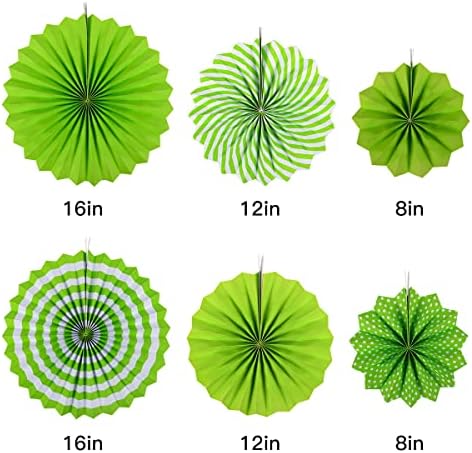 Koboome Party Hanging Paper Fan Set Green