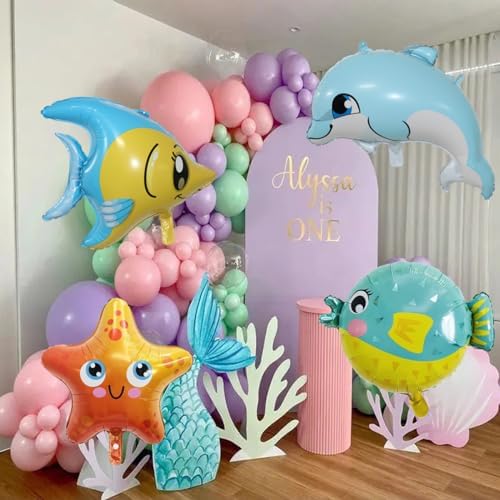 SAMOKA Sea Animals Balloons 12 PCS Under The Sea Decorations