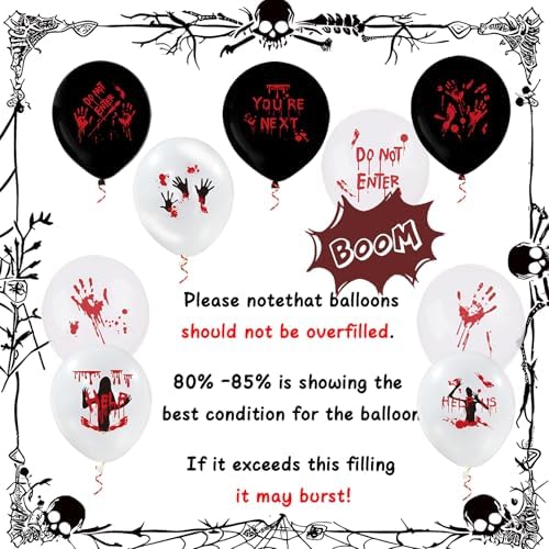 54PCS Halloween Balloons Set with Blood Splatter Design