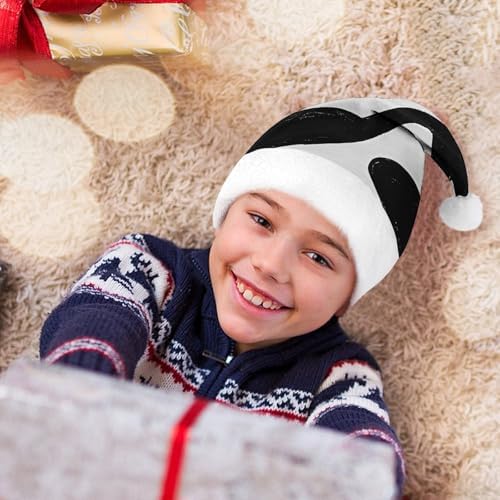 Santa Hat Black And White Music Note Christmas Headwear