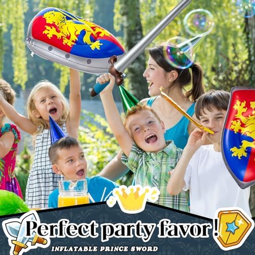 Poen 24 Pcs Inflatable Sword and Shield Set