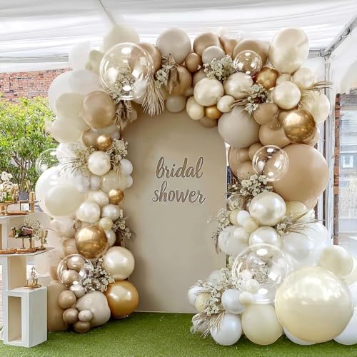 White Sand Gold Balloon Arch Kit for Events