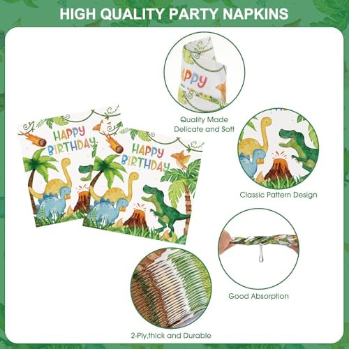 170 Pcs Dinosaur Birthday Decorations Set