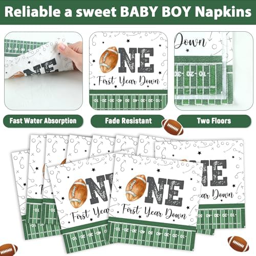 200PCS Football 1st Birthday Tableware Set for Kids