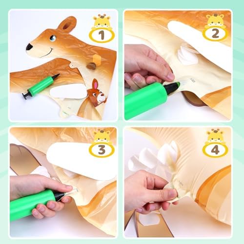 9 Pack Zoo Animal Balloons 25 Inch Party Decor