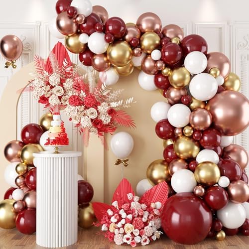 FunHot Burgundy Balloon Arch Kit with 108 Balloons